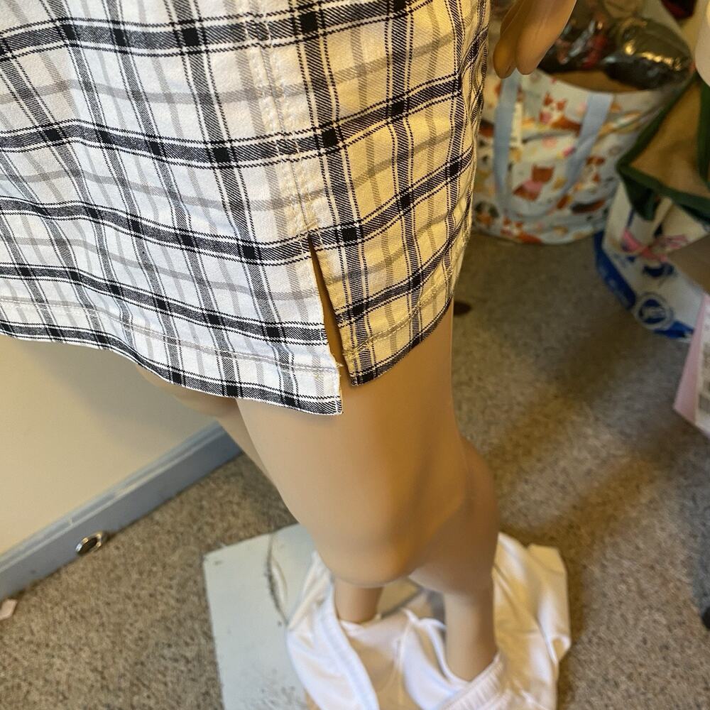 Hollister Women Junior Multicolor Stripe Plaid high Rise Mini Skirt Sz M Stretch - Picture 7 of 7